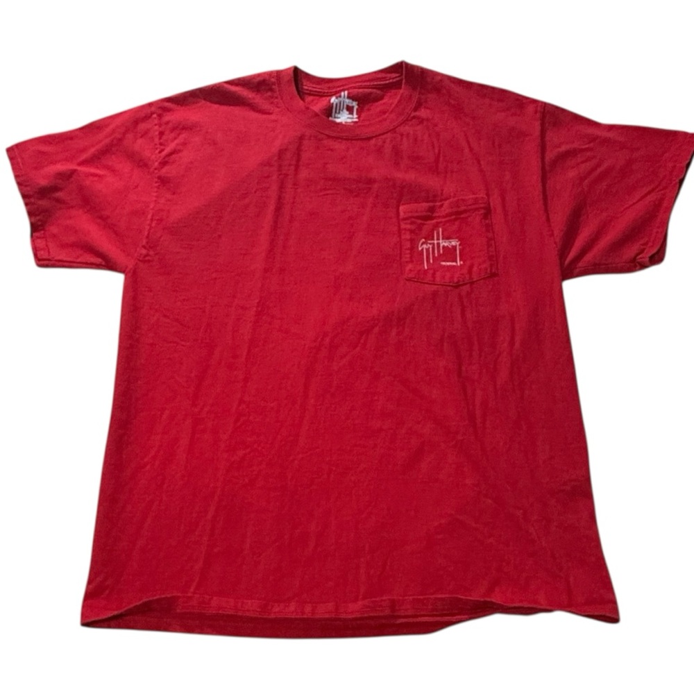 Guy Harvey Shirt  Fire Dept. Men's‎ large  Fishing Sailfish Marlin Red Firefight